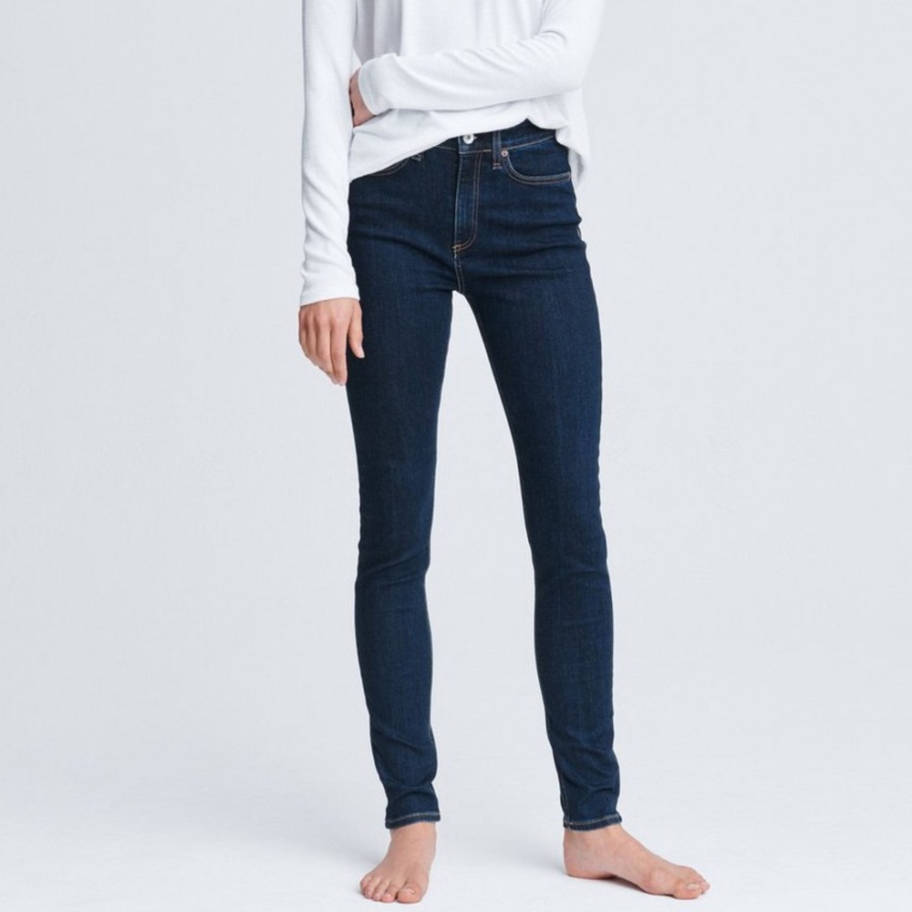 Rag & bone Nina High-Rise Skinny - Marine Blue Women's Dark Blue Jeans size 25